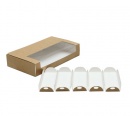 Упаковка для пирожного и выпечки на 5 шт с окном, серия "Fupeco WinCakeFolder" из бур/бел крафт картона. Размер 250*150*50мм