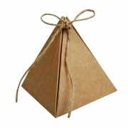 Коробка подарочная из крафт картона, бонбоньерка, серия "Пирамидка", р-р 90*90*100мм, бур/бел