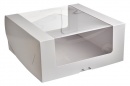 Коробка для торта 225*225*85мм с круговым окном, серии "Fupeco RWinCakeBox", бел/бел