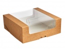 Коробка для торта 190*185*75мм с круговым окном, серии "Fupeco RWinCakeBox" Премиум, бур/бел