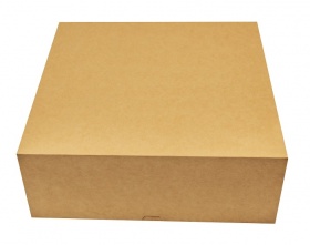 Картонная коробка 325*325*120 самосборная серия "Fupeco CakeBox" из крафт бур/бел картона