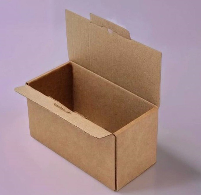 Гофрированная картонная коробка 155*75*85 для сувениров из микрогофрокартона бур/бур для маркетплейсов