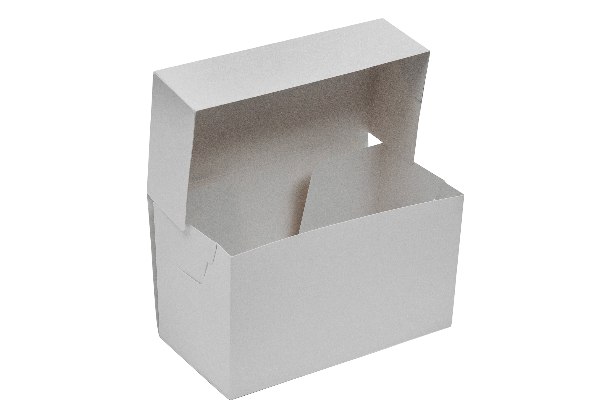 Коробка для кексов на 2 шт., серия "Fupeco CupcakeBox" Стандарт из бел/бел мелованного картона. Размер 190*100*110 мм.