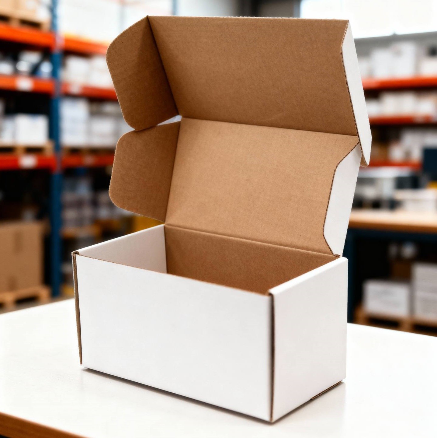 Гофрированная самосборная коробка120*60*60  из микрогофрокартона бел/бур