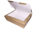 Картонная коробка контейнер из крафт картона с ламинацией р-р "L" 190*150*50мм, 1000 мл, серия "Fupeco Fresh FoodBox" бур/бел