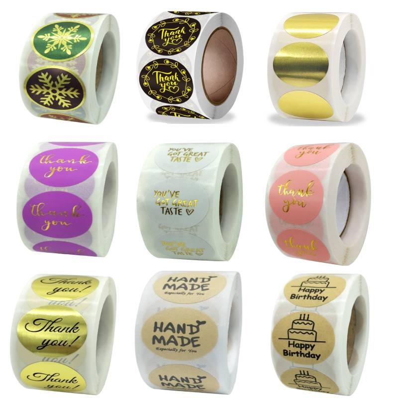 Наклейки ламинированные в рулоне с логотипом, 20*20см, 500шт