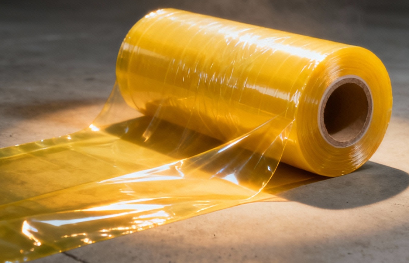 Стрейч-пленка цветная желтая 17мкм; 20мкм;23мкм/500мм -1,0 кг (вес)