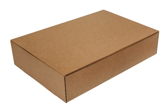 Гофрированная коробка для капкейков на 24 шт., cерия "Fupeco CupcakeBox" Стандарт, из микрогофрокартона бур/бур с поштучными самосборными вкладышами.  Размер 456*310*82 мм.