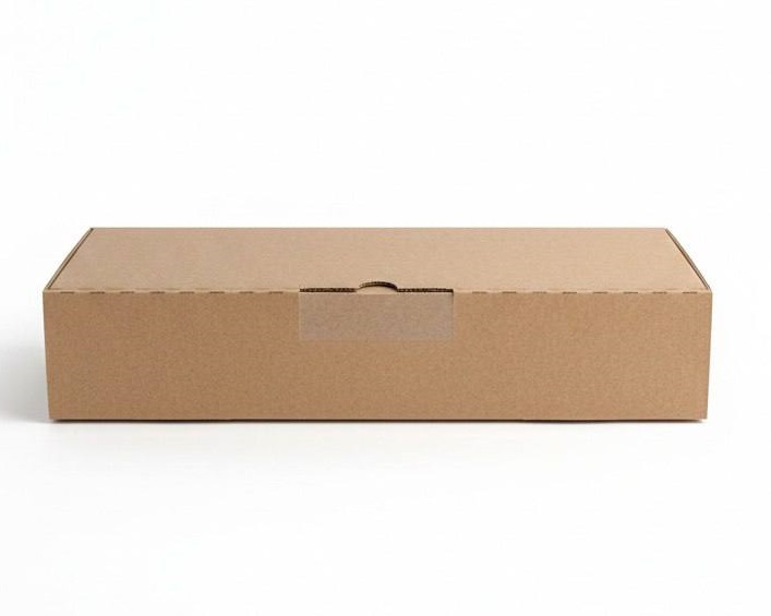 Гофрированная самосборная коробка 340*140*70  из микрогофрокартона бур/бур