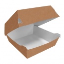 Упаковка картонная для гамбургеров и чизбургеров из крафт картона р-р М 120*120*70мм, серия "Fupeco BurgerBox", бур/бел