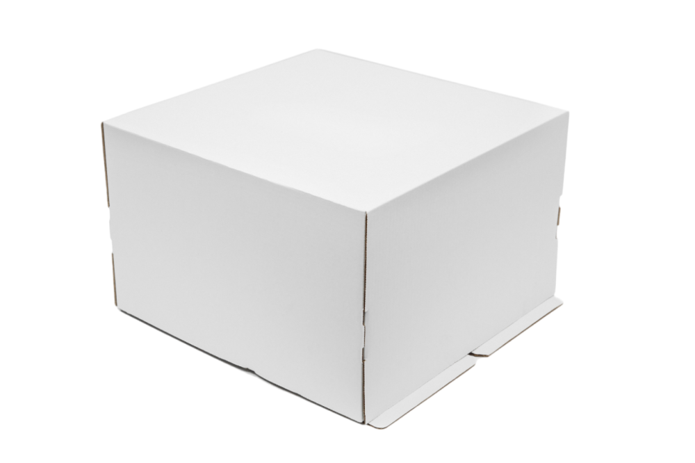 Гофрированная коробка для торта от 1 до 3кг серия "Fupeco CakeBox" Эконом Лучшая цена. 300*300*190 бел/бур