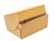 Упаковка картонная серия "Fupeco SweetBox" Эконом для пирожных из бур/бел крафт картона. Размер 250*160*110 мм.