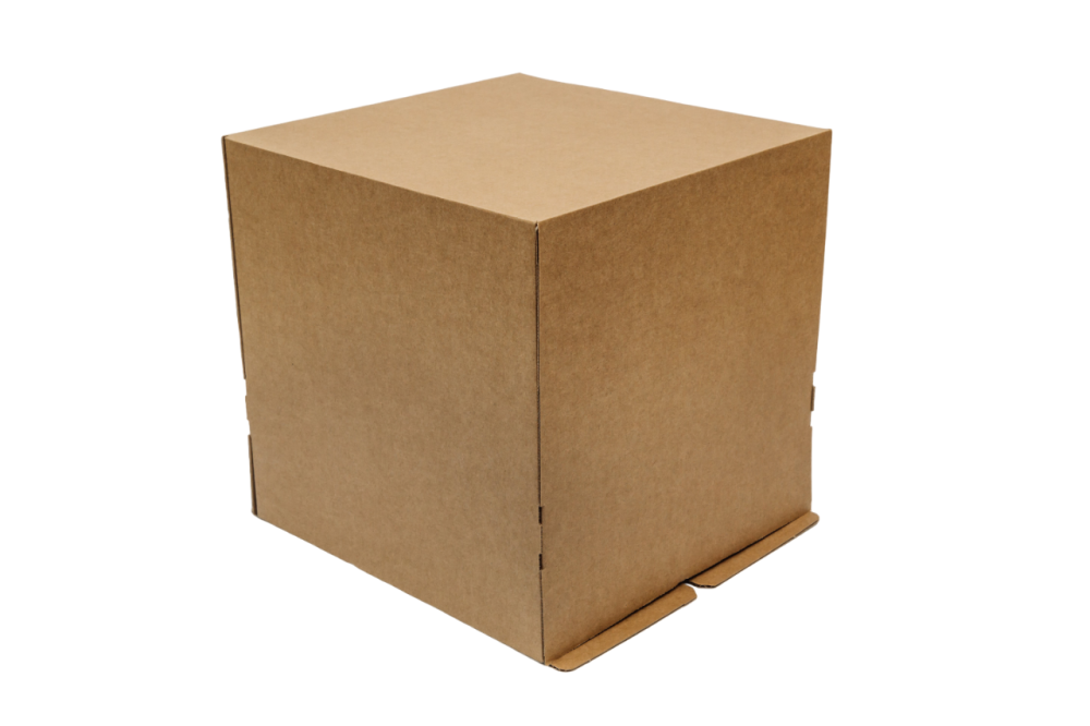 Гофрированная коробка серия "Fupeco CakeBox" Эконом для торта от 1 до 4кг из гофрокартона бур/бур 300*300*300 (Д 15-29см)