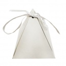 Коробка подарочная из мелованного картона, бонбоньерка, серия "Пирамидка", р-р 90*90*100мм, бел/бел