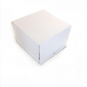 Гофрированная коробка для торта от 1 до 3 кг серия "Fupeco CakeBox" Эконом Лучшая цена. 300*300*190 бел/бур
