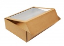 Коробка для торта с прозрачным окном из микрогофрокартона р-р 400*300*120мм, серии "Fupeco WinCakeBox", бур/бур