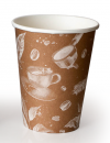 Стаканы бумажные однослойные для горячих напитков,300мл серия "Barista Cappuccino"