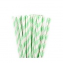 Трубочки бумажные зелено-белый Леденец, 200*6мм
