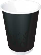 Стаканчики бумажные двухслойные для горячих напитков ThermoCup, 300мл серия "Black Fire"