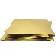 Подложки картонные с ламинацией квадратные 22*22 см под торт или пирог. Цвет "золото", толщина 0.8-1 мм