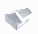Коробка для торта 242*240*110 мм с круговым окном, серии "Fupeco RWinCakeBox" Премиум, бел/бел